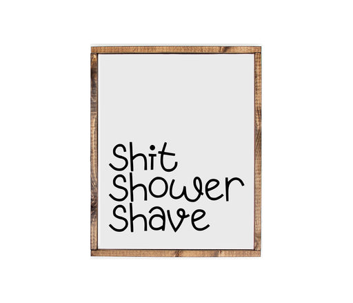 Shit shower shave Farmhouse wood Signs bathroom wall decor