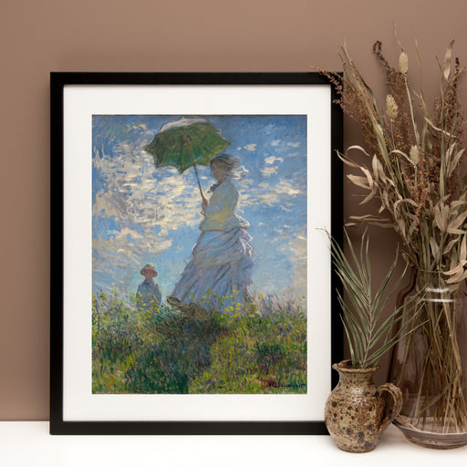 Woman with a Parasol by Claude Monet Classic Framed Art Canvas Prints