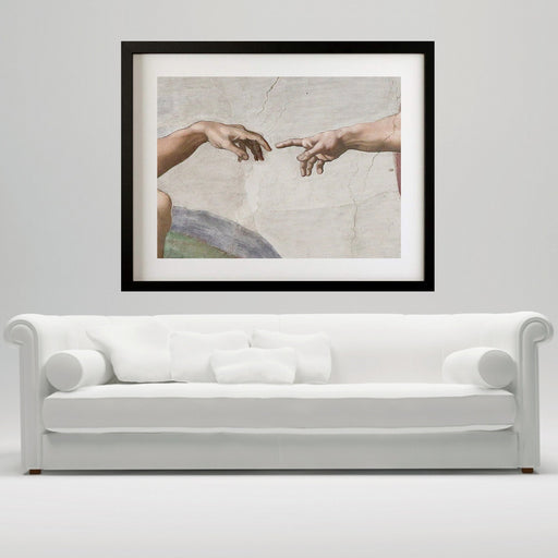 The Creation of Adam by Michelangelo, Classic Framed Art Canvas Prints