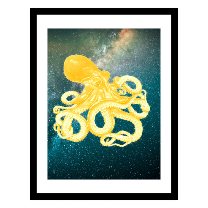 Golden Mint Octopus Wall art
