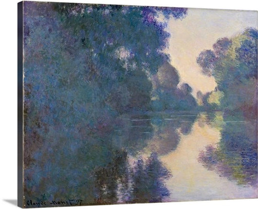 Morning on the Seine near Giverny by Claude Monet Canvas Classic Artwork
