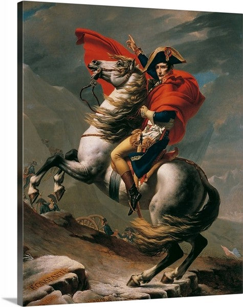 Napoleon Crossing the Alps by Jacques-Louis David Canvas Classic Artwork