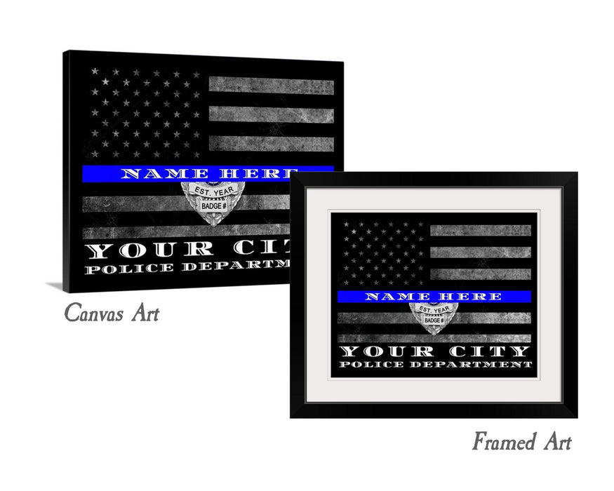 Thin Blue Line Police dept Officer gift frameThin Blue Line Police dept Officer gift frame