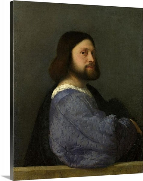 Portrait of a Man with a Quilted Sleeve by Titian Art Canvas Classic Artwork