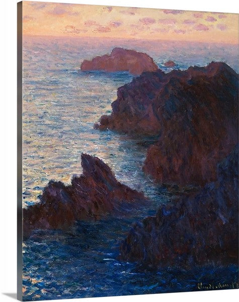 Rocks at Belle-lle Port-Domois by Claude Monet Canvas Classic Artwork