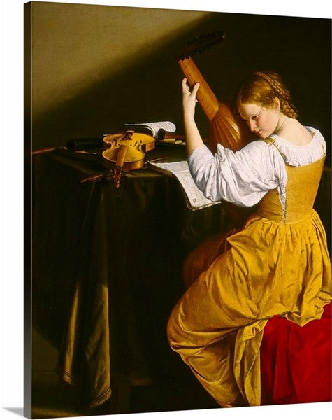The Lute Player by Orazio Gentileschi Canvas Classic Artwork