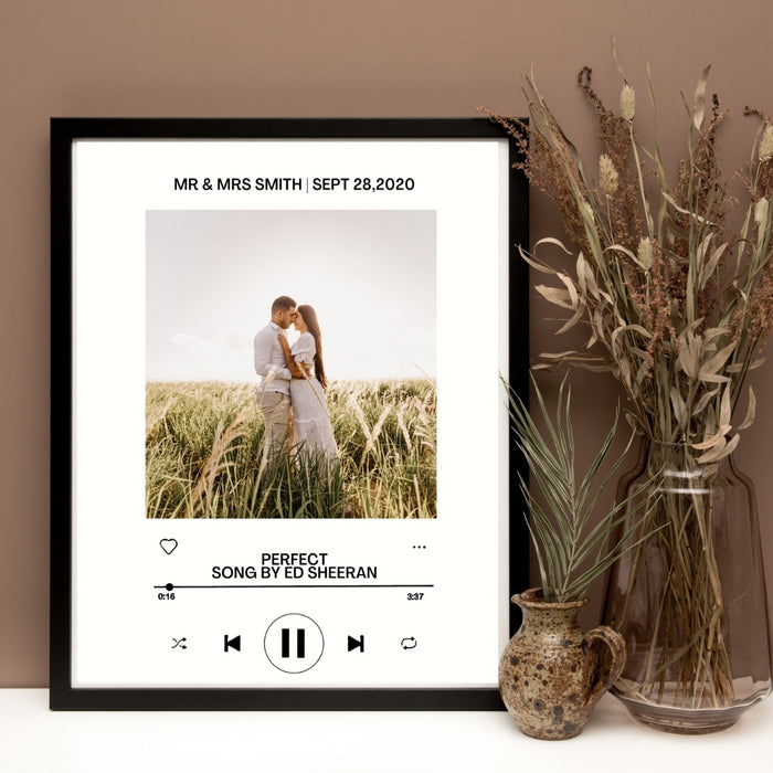 Wedding Anniversary Gift art Spotify  Song lyrics Canvas Framed
