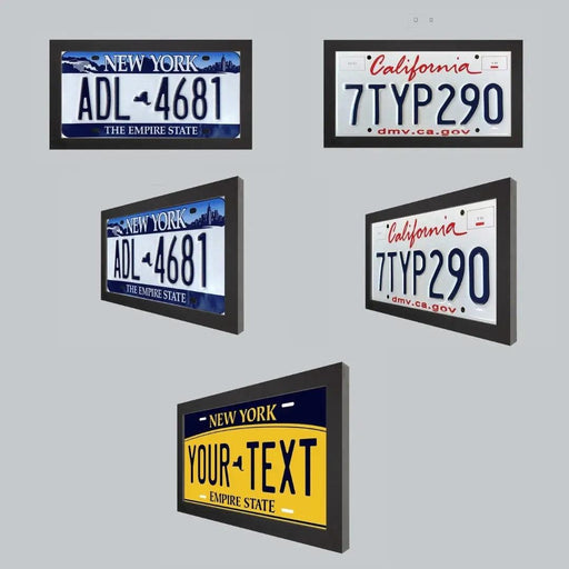 Black License Plate Frames Universal US Car Black License Plate 12x6
