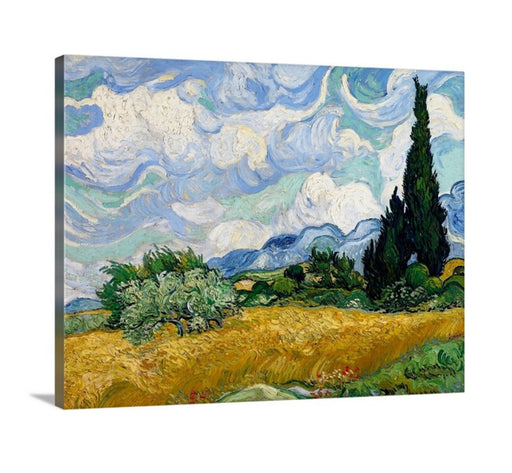 Wheat Field with Cypresses by Vincent Van Gogh Classic Art Canvas