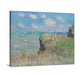 Cliff Walk at Pourville by Claude Monet Classic Art Framed Canvas