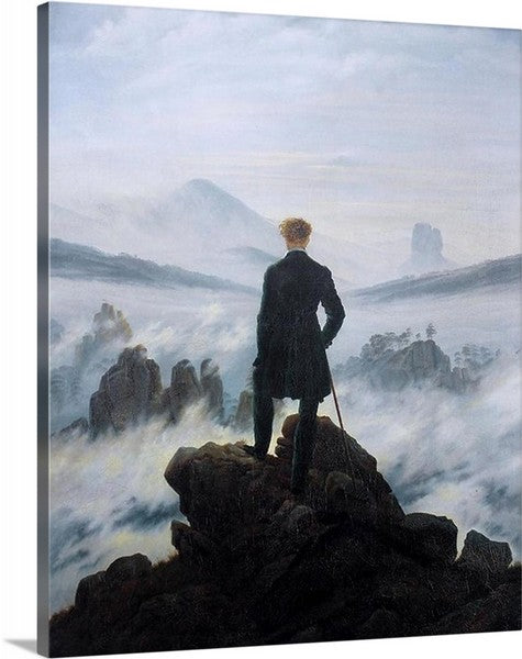 Wanderer above the Sea of Fog by Caspar David Friedrich Canvas Classic Artwork