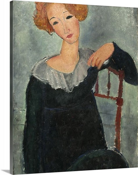 Woman with Red Hair by Amedeo Modigliani Canvas Classic Artwork