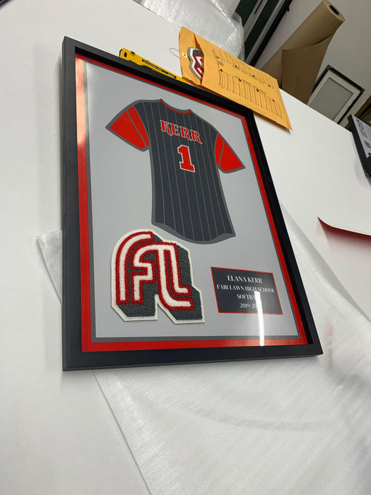 Field Hockey college Senior Award Night Gift Idea - Jersey Print Frame - Modern Memory Design Picture frames - New Jersey Frame shop custom framing