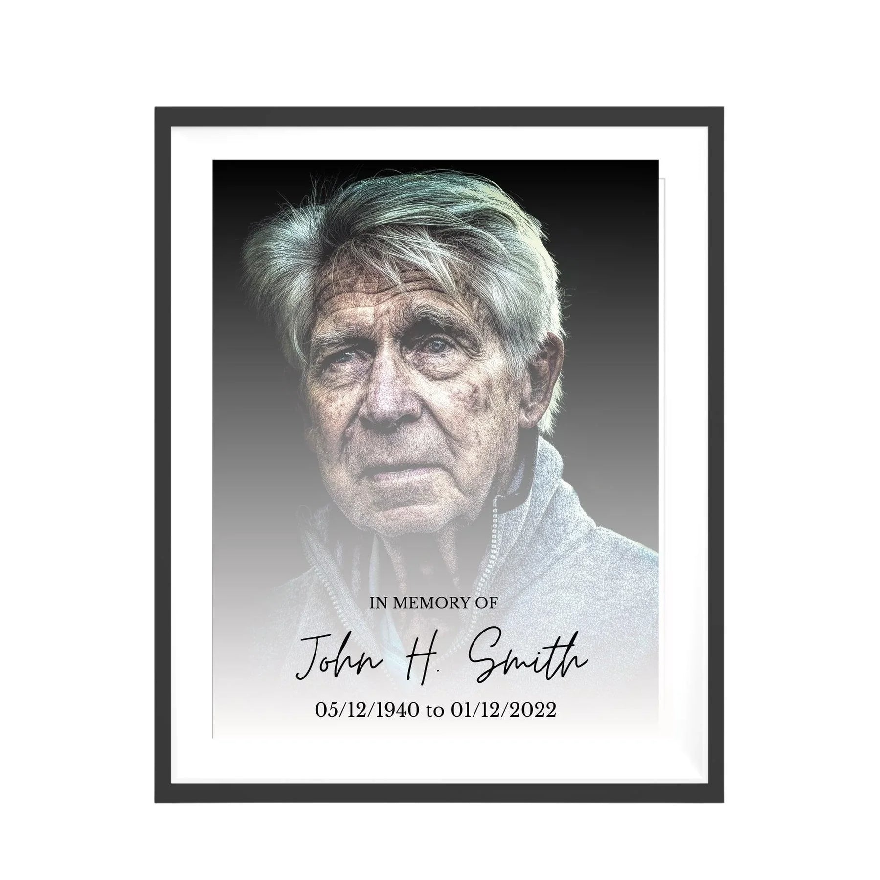 Rectangular Funeral Frame Funeral Portrait Picture Frame Memorial 18x24 Photo Frame — Modern ...