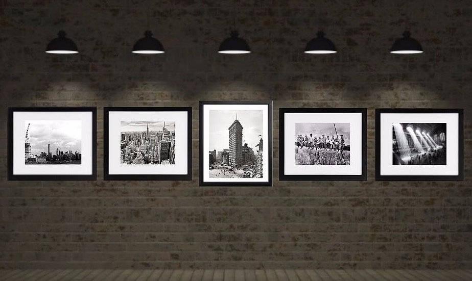 Black and White Photography New York City Set of 5 Framed art - Modern Memory Design Picture frames - New Jersey Frame shop custom framing
