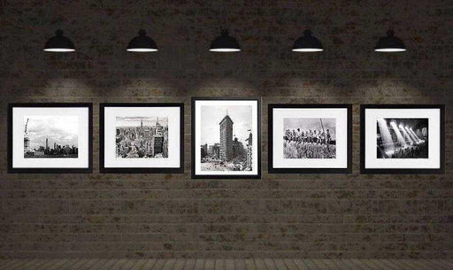 Artwork New York city art prints framed Set of 5 Black and White vintage photography wall art decor Hasbrouck Heights New Jersey frame shop ModernMemorydesign.com