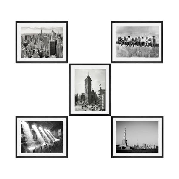 New York City art picture frame poster prints black and white Skyline