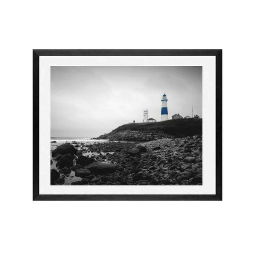 Black and white Lighthouse landscape art