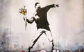 Banksy Rage Flower Thrower Graffiti art