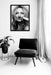 Mustache Kate Moss Fashion poster black and white framed canvas