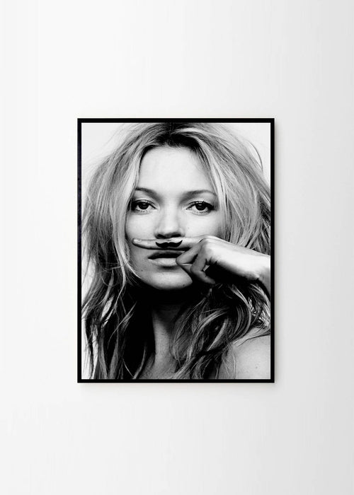 Kate Moss Fashion Mustache poster