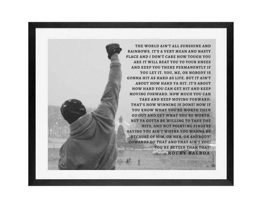 Rocky Balboa Wall art quote framed art canvas Inspirational Quote Wall Decor