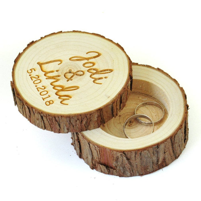 Rustic Wedding Engagement Wood Ring Box
