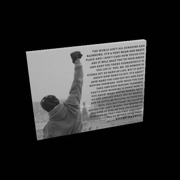 Rocky Balboa Canvas Prints Poster black frame Quote Wall Art Post
