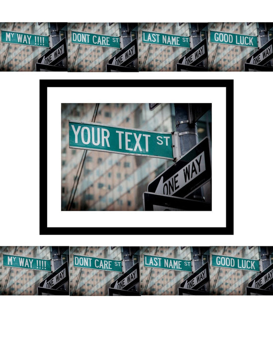 Green Street Sign with name wall art personalized