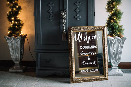 Gold Wedding Welcome Mirror or Bridal Shower Welcome Sign