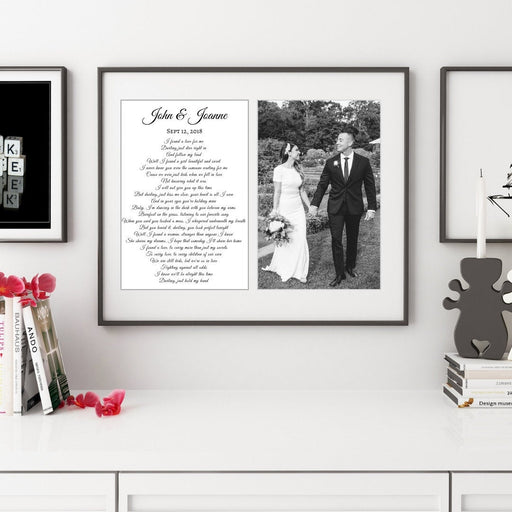 Vows print, Wedding anniversary, anniversary gift, Framed Song Lyrics, Wedding Song print, Song Lyrics Print, Custom framed quote, Poster