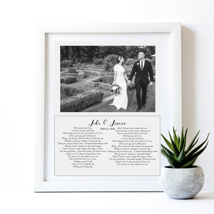 Wedding Paper Anniversary gift  Wedding Vows custom print sign personalized