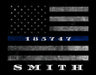 Thin Blue Line American Flag police gift framed wall art