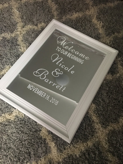 Wedding Welcome Mirror Sign Custom Personalized