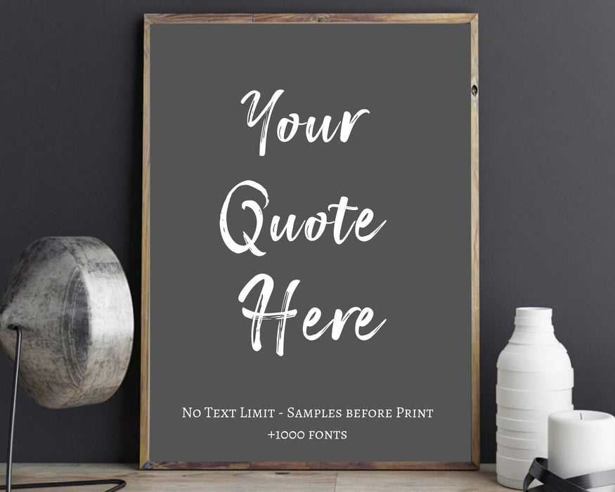 framed cutom quote sign print and frame lyric print poster print