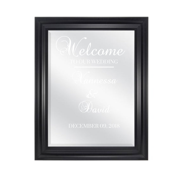 Welcome sign mirror for Wedding 