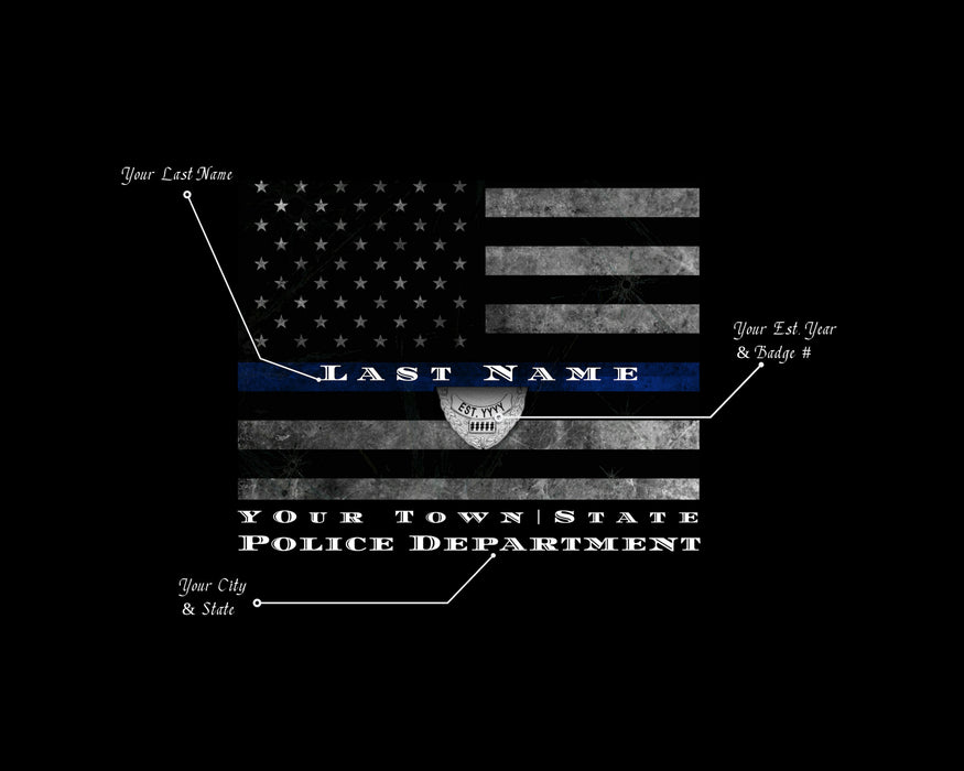 Police officer Gift Blue Line Sign Custom retirement Gift