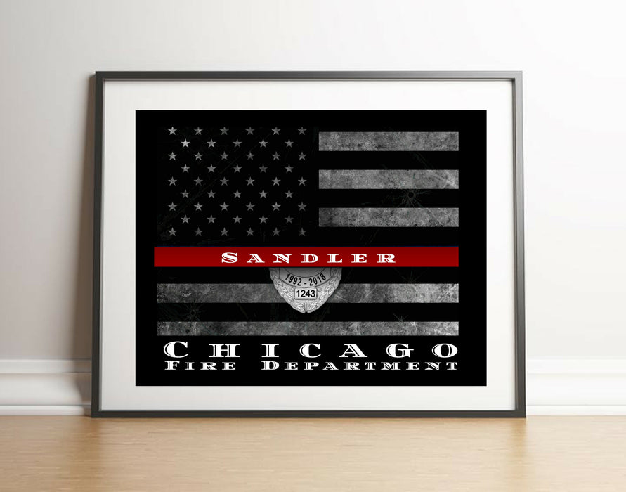 Firefighter Police Gift Thin red line flag 