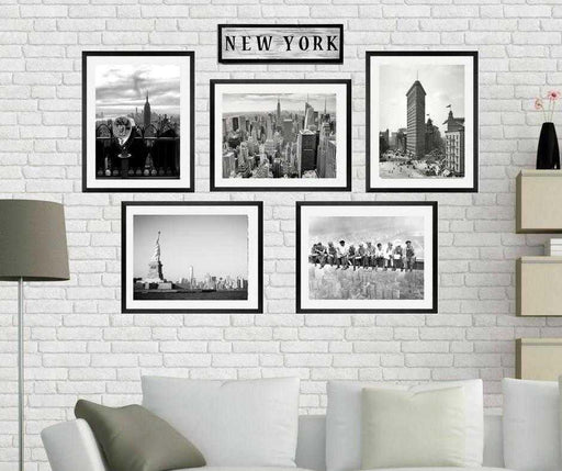 Artwork New York city art prints framed Set of 5 Black and White vintage photography wall art decor Hasbrouck Heights New Jersey frame shop ModernMemorydesign.com