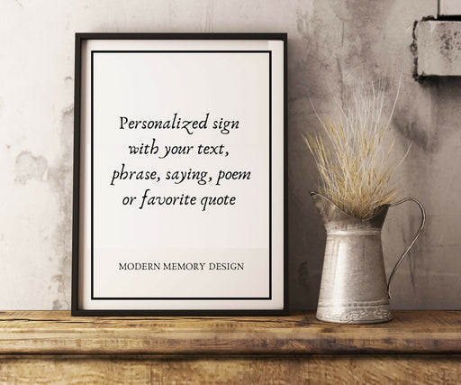 Poem Framed print and frame custom poem print