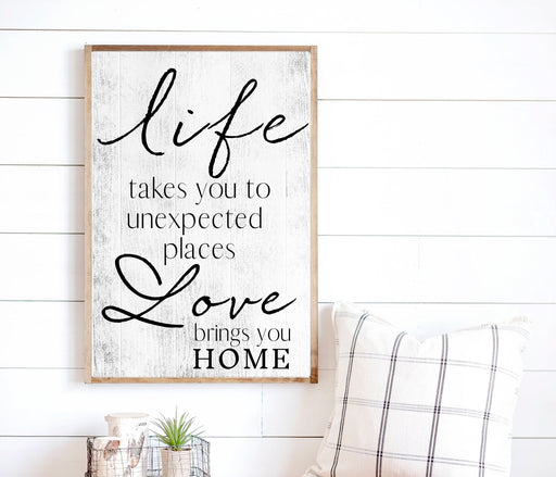 Life Love Rustic farmhouse decor wood Signs for