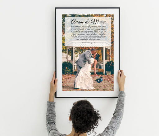 Personalized Wedding anniversary framed gift with song lyrics or vows framed canvas art