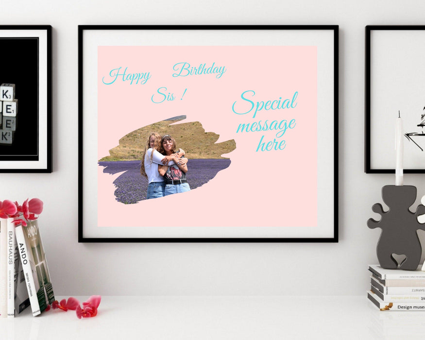 Birthday gift for sister framed wall art personalized - Modern Memory Design Picture frames - New Jersey Frame shop custom framing