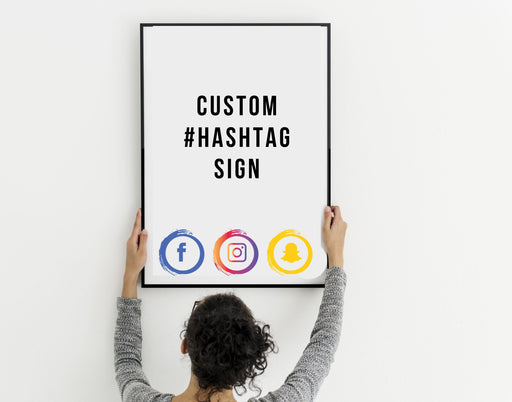 Custom Hashtag print sign wall art