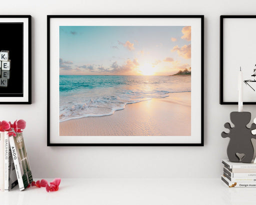 Beach landscape art print home décor picture frame canvas