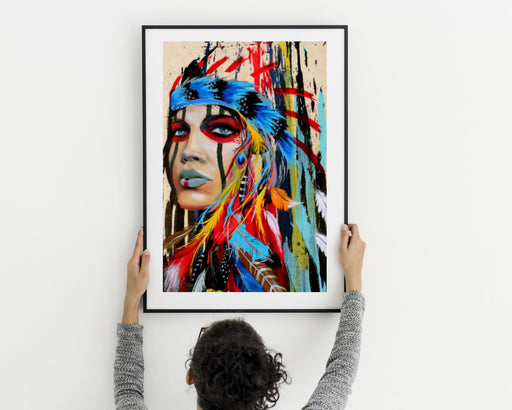 Native American Indian Girl Canvas Print wall Art