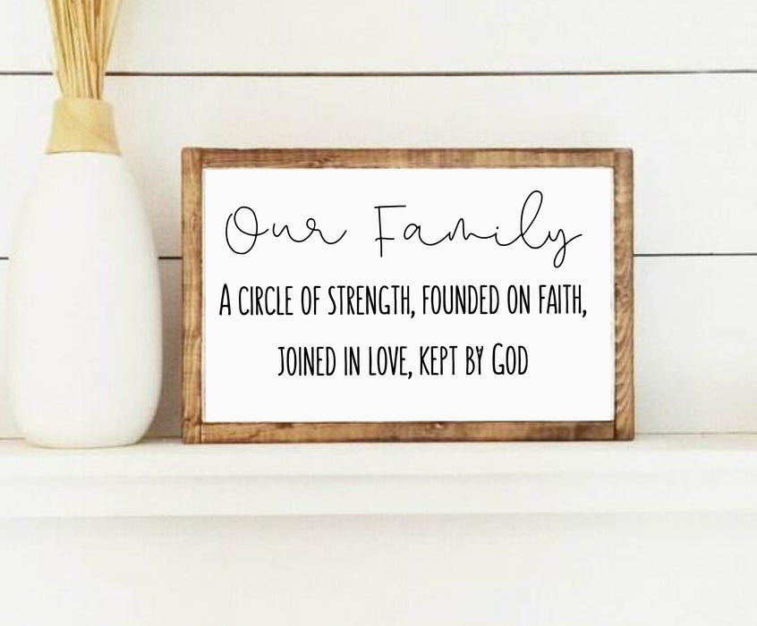 Our family Farmhouse Wood Signs Bible verse