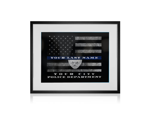 Thin blue line Police officer retirement Gift Sign