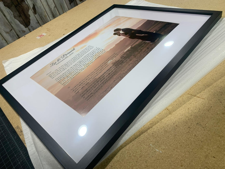 Anniversary gift framed - Modern Memory Design Picture frames - New Jersey Frame shop custom framing