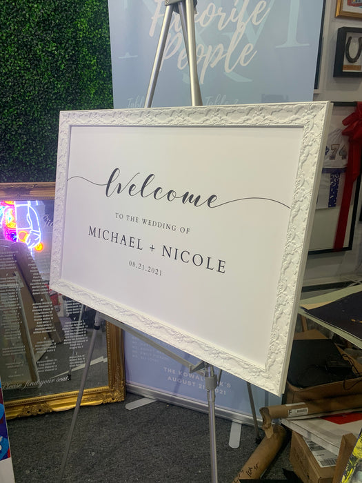 Wedding Welcome Sign 20x30 custom personalized frames on foamcore